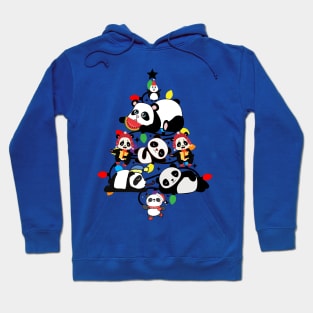 Christmas  Lighting Tree With Funny Pandas Hoodie